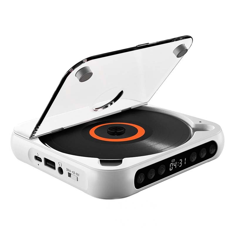 Portable Bluetooth CD Player with Rechargeable Battery and USB-C