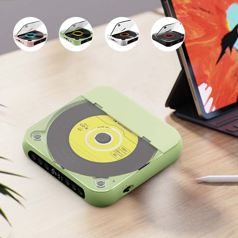 Portable Bluetooth CD Player with Rechargeable Battery and USB-C