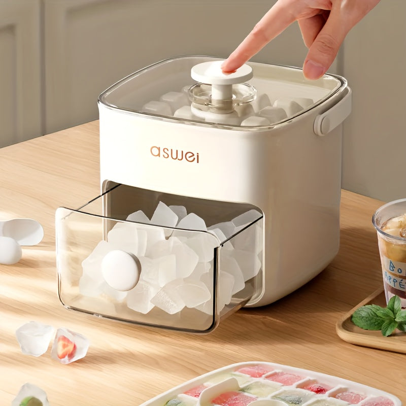 Electric Ice Cube Maker with Transparent Ice Drawer and Double Ice Function