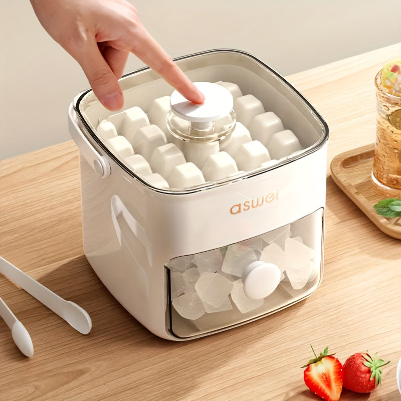 Electric Ice Cube Maker with Transparent Ice Drawer and Double Ice Function