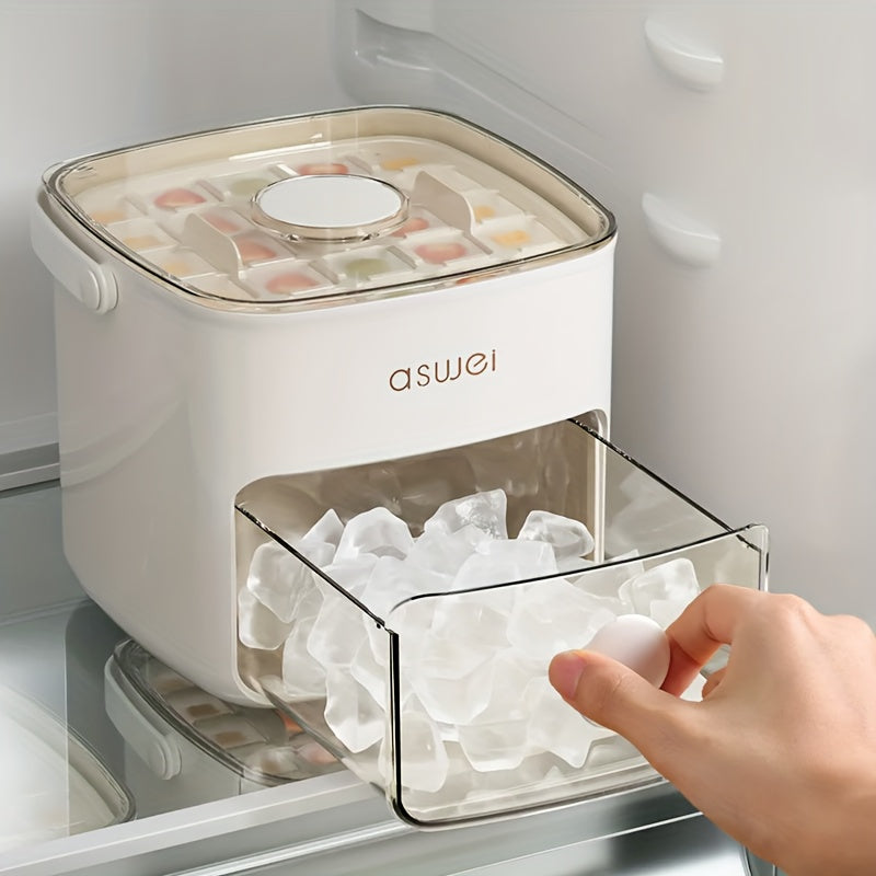 Electric Ice Cube Maker with Transparent Ice Drawer and Double Ice Function