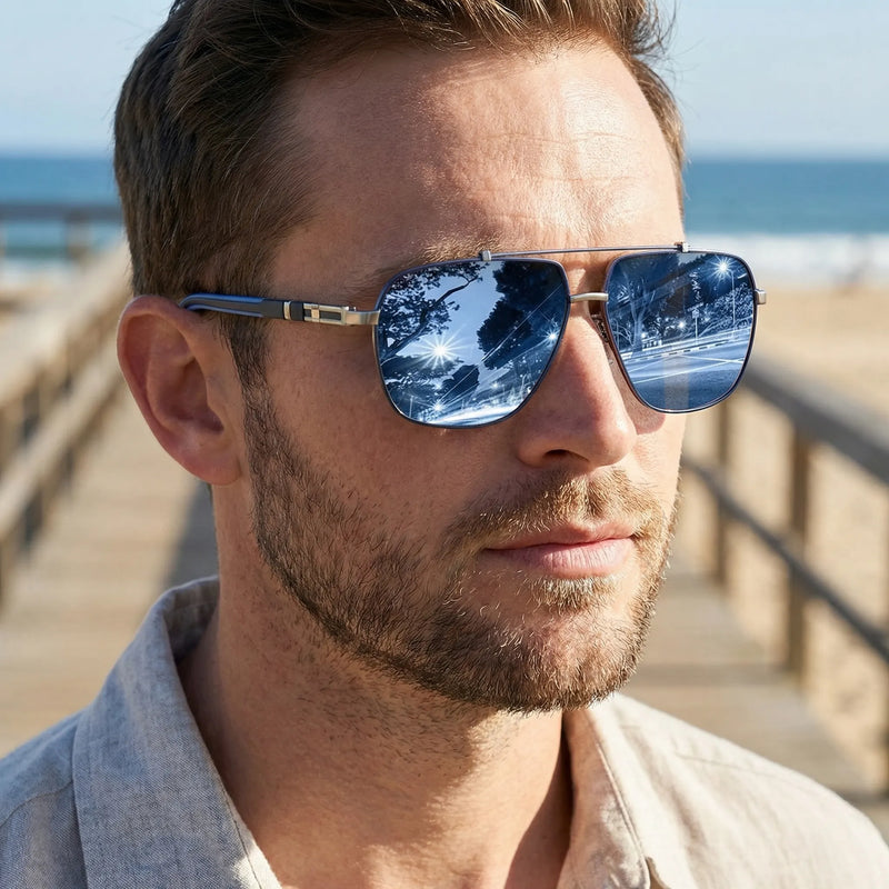 Men's Polarised Aviator Sunglasses with UV400 Protection