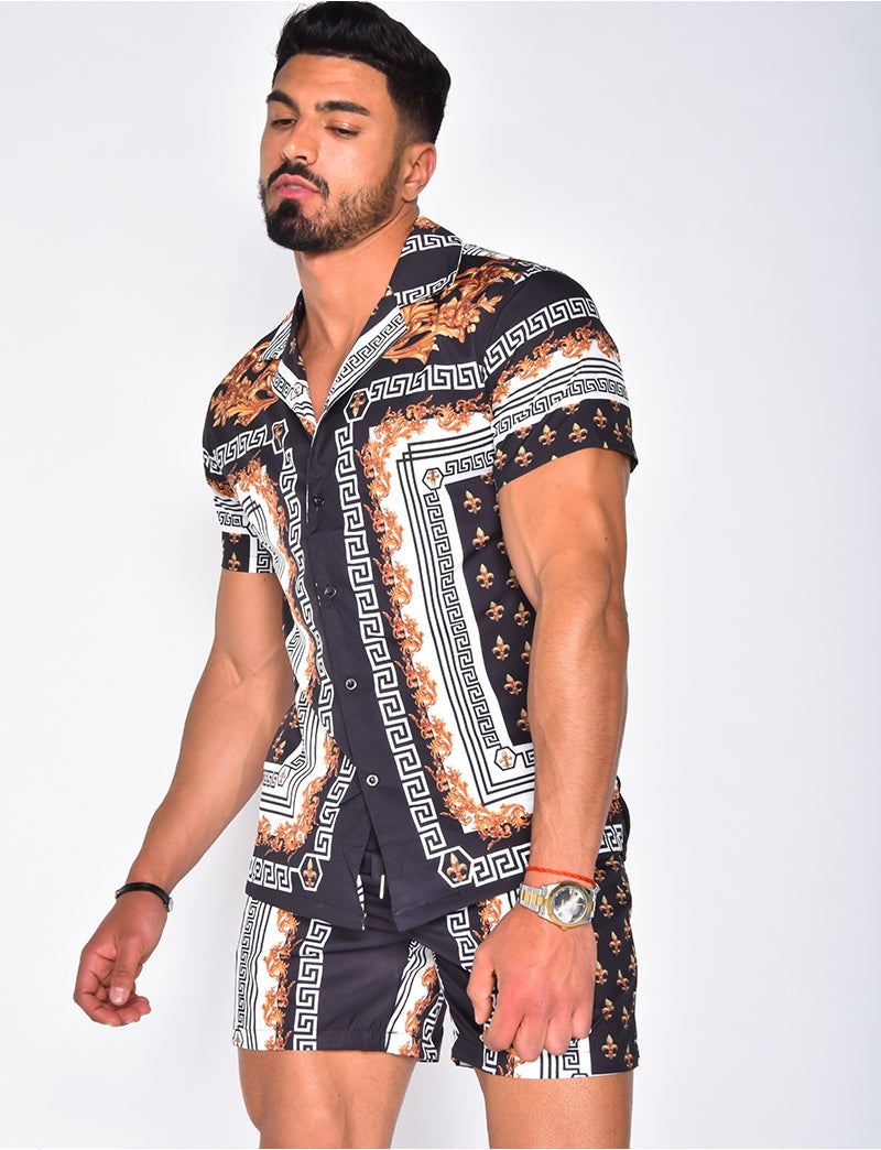 Men's Summer Set with Short Sleeves and Matching Shorts