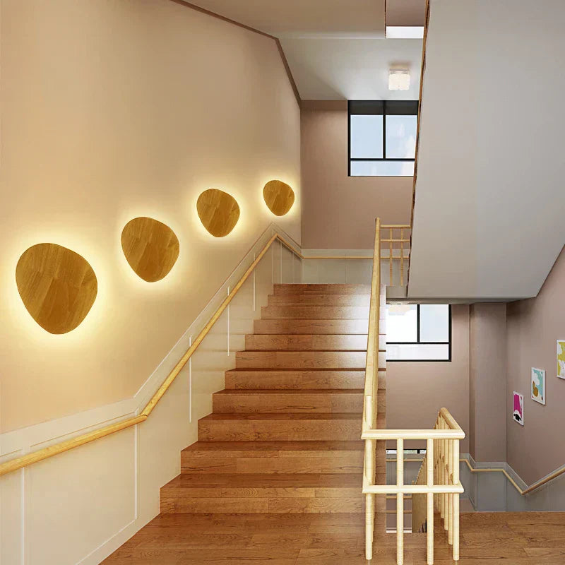 Scandinavian Wooden Wall Lamp with Warm Light and Minimalist Design