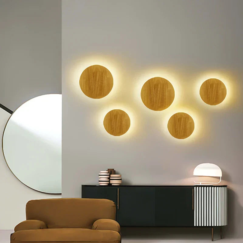 Scandinavian Wooden Wall Lamp with Warm Light and Minimalist Design