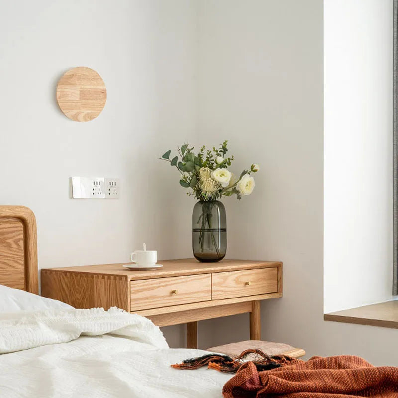 Scandinavian Wooden Wall Lamp with Warm Light and Minimalist Design