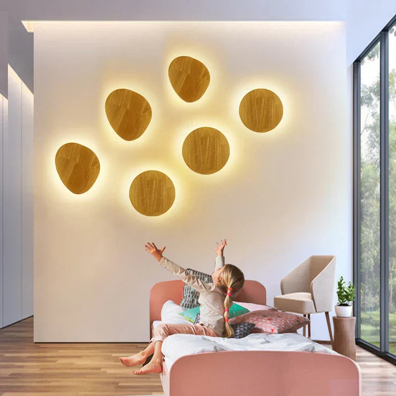 Scandinavian Wooden Wall Lamp with Warm Light and Minimalist Design
