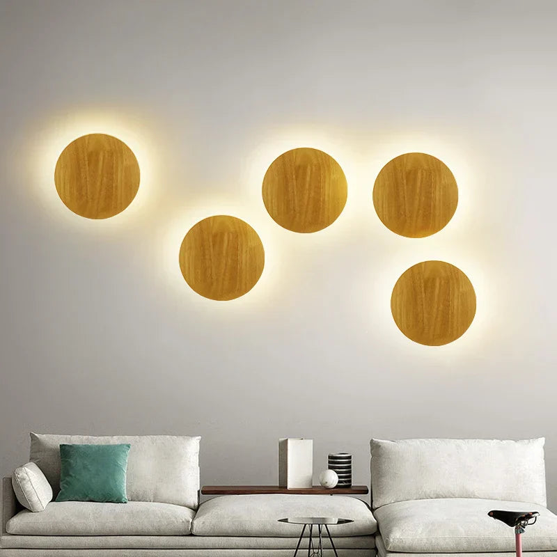 Scandinavian Wooden Wall Lamp with Warm Light and Minimalist Design