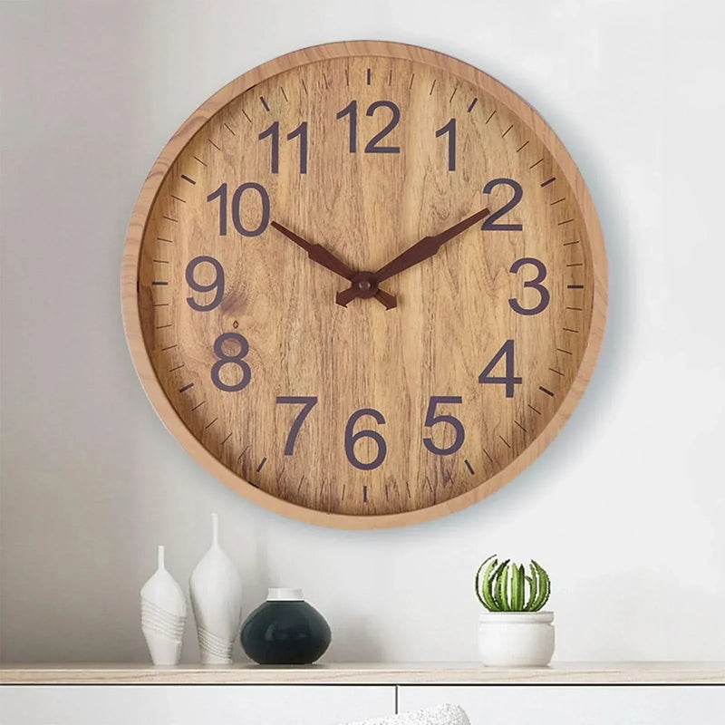 Silent Wooden Wall Clock with Minimalist Design for Modern Interiors