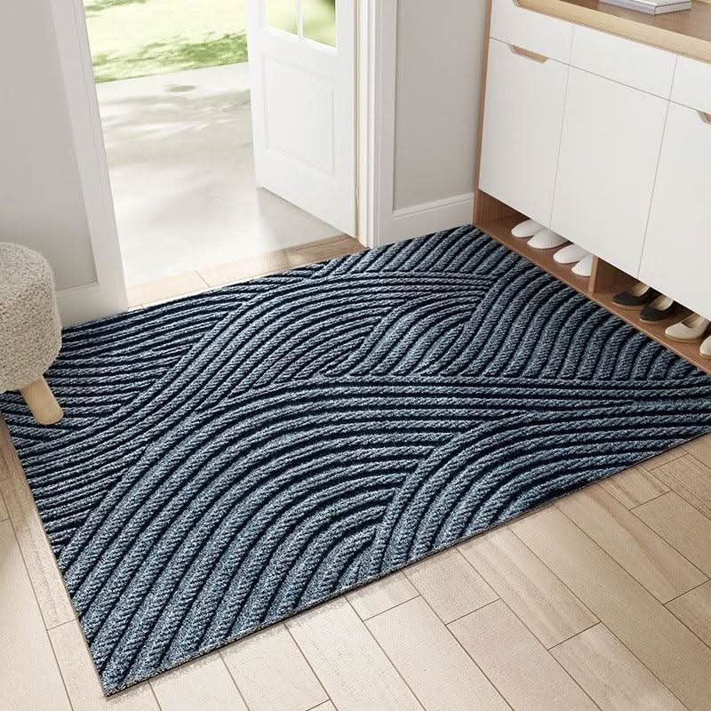 Modern Anti-Slip Door Mat with Geometric Wave Pattern for Entrance