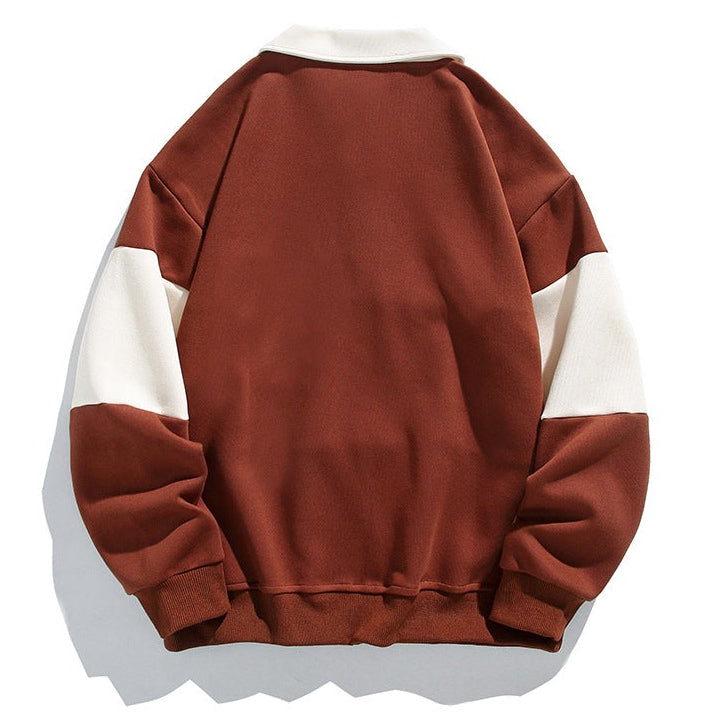 Men's Cotton Blend Polo Sweatshirt with Relaxed Fit and Classic Collar