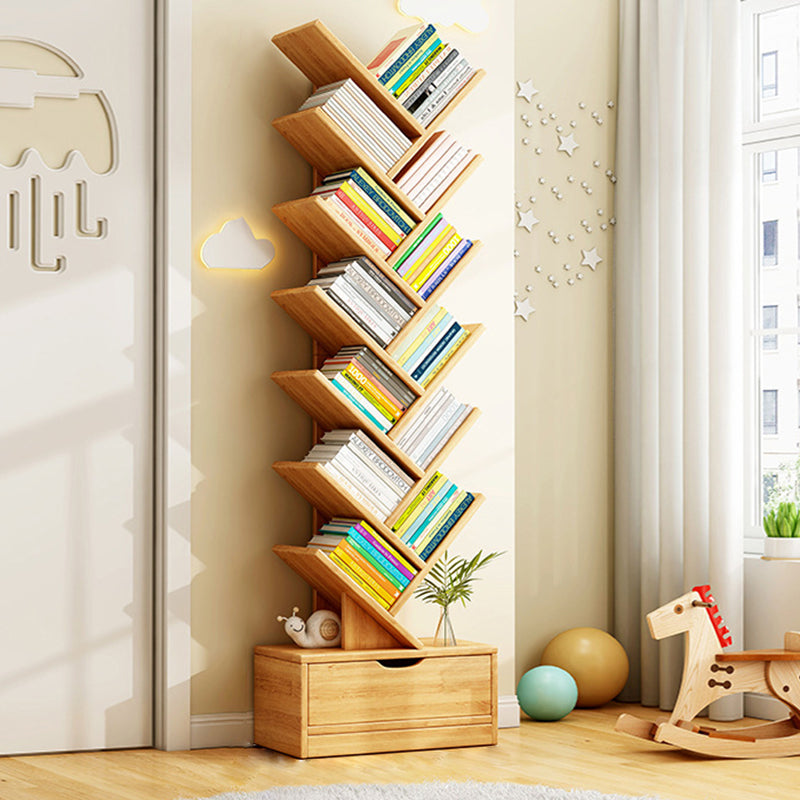 Tree-Style Engineered Wood Bookshelf for Home and Office Storage