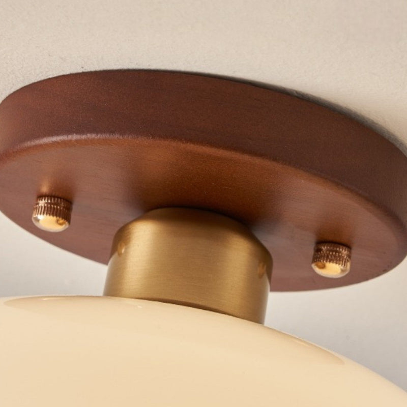 French Bauhaus Ceiling Lamp – Warm Atmospheric Light with Wooden Detail