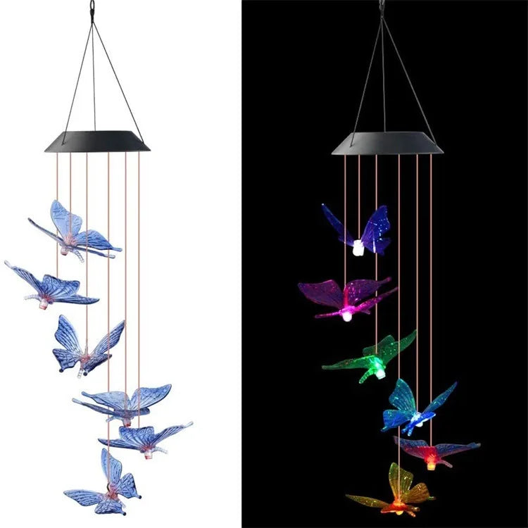 Solar Colour-Changing Butterfly Wind Chime
