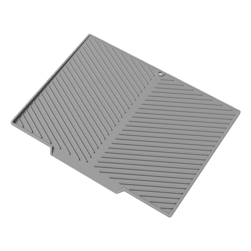 Silicone Dish Drying Mat with Ribbed Non-Slip Drainage Surface