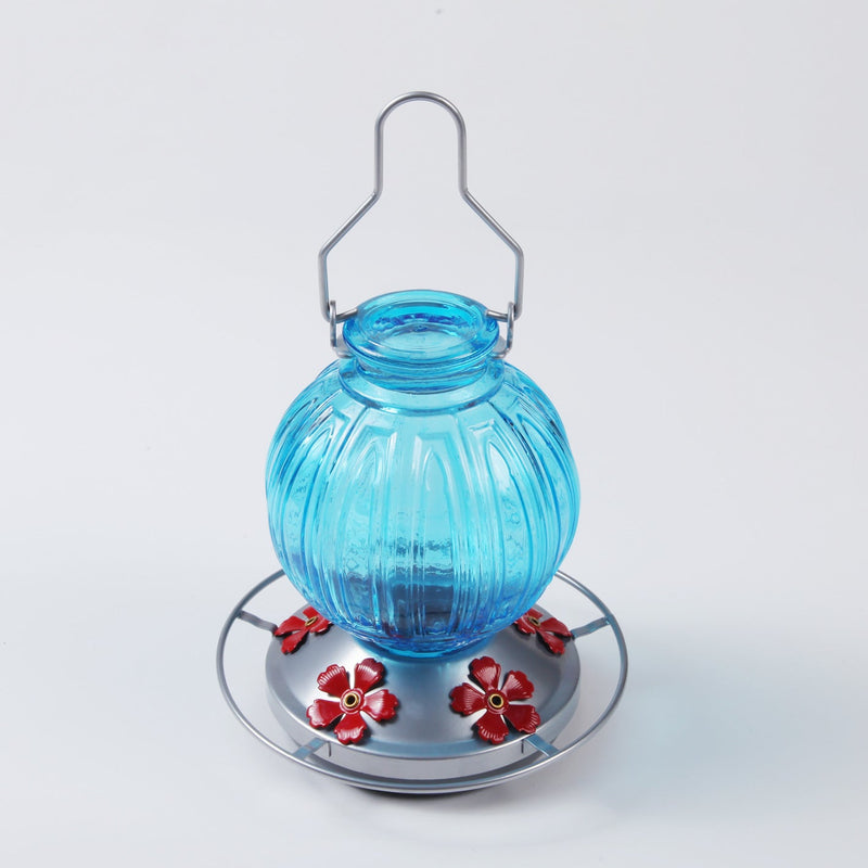 26 oz Gradient Glass Hummingbird Feeder with Circular Perch