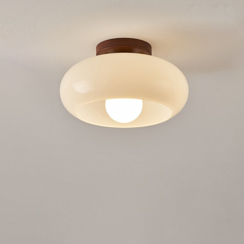 French Bauhaus Ceiling Lamp – Warm Atmospheric Light with Wooden Detail