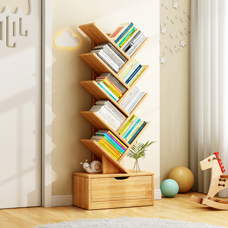 Tree-Style Engineered Wood Bookshelf for Home and Office Storage