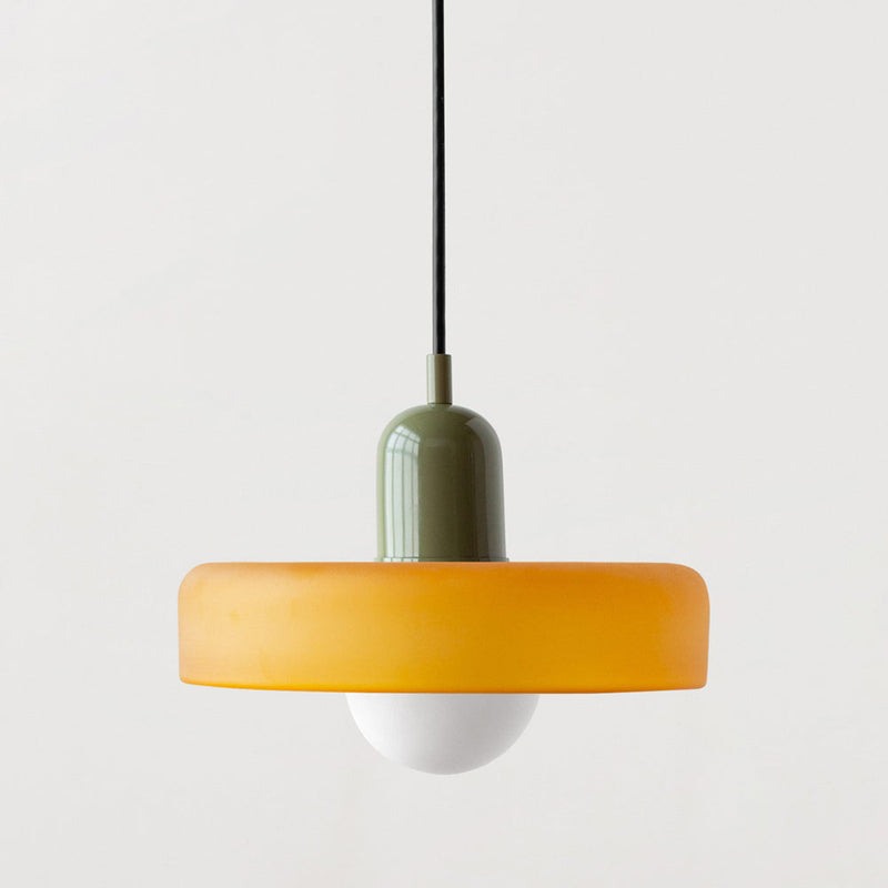 ColorLoop Pendant – Artistic Bauhaus Hanging Lamp with Warm Light