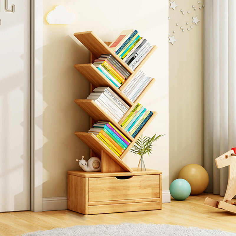 Tree-Style Engineered Wood Bookshelf for Home and Office Storage
