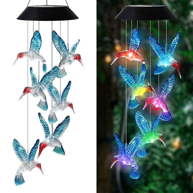 Solar Colour-Changing Butterfly Wind Chime