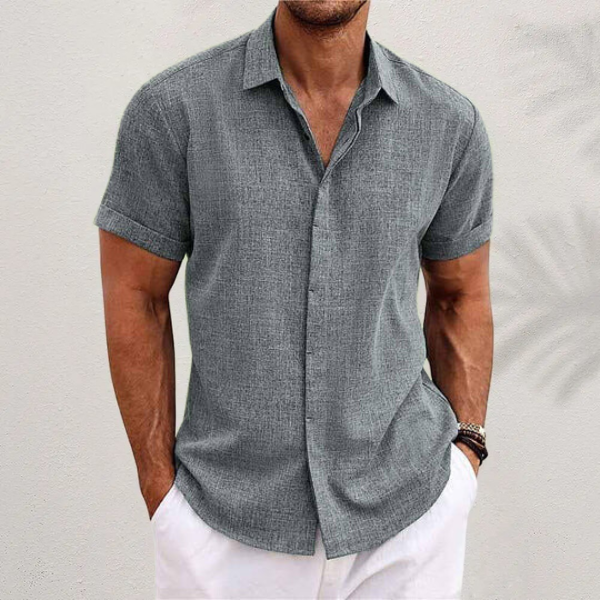 Linen Shirt for Men with Short Sleeves and Breathable Design