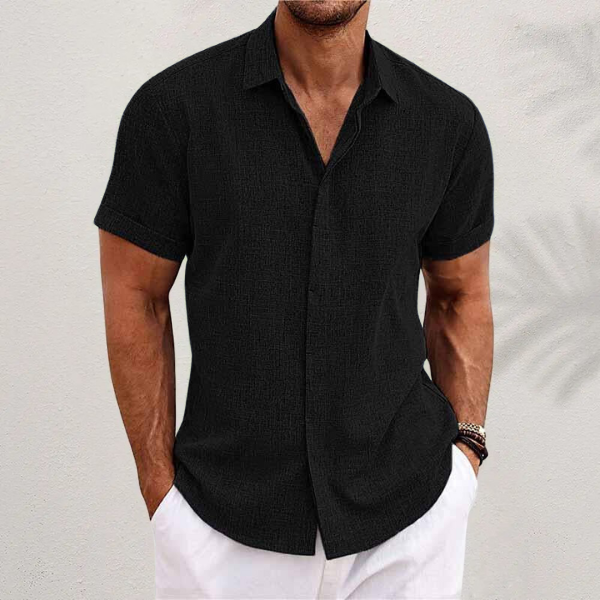 Linen Shirt for Men with Short Sleeves and Breathable Design