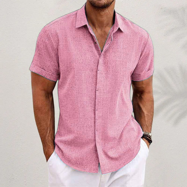 Linen Shirt for Men with Short Sleeves and Breathable Design