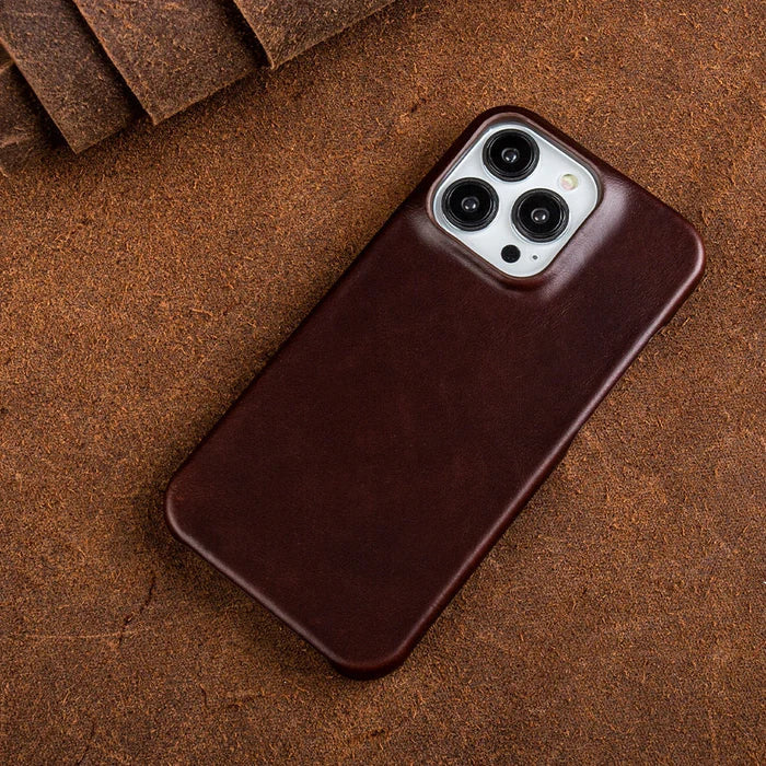 Leather Phone Case for iPhone with Shock-Absorbing Protection