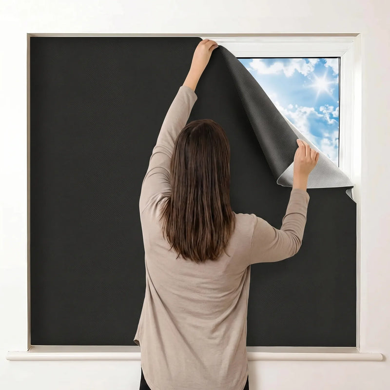 Cut-to-Size Static-Cling Blackout Window Film for Privacy