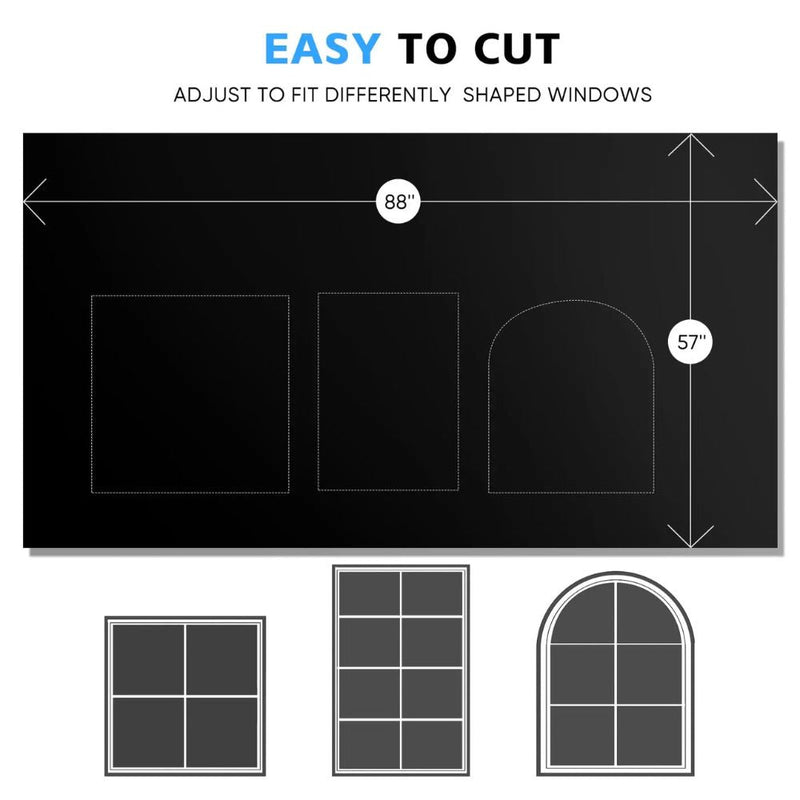 Cut-to-Size Static-Cling Blackout Window Film for Privacy