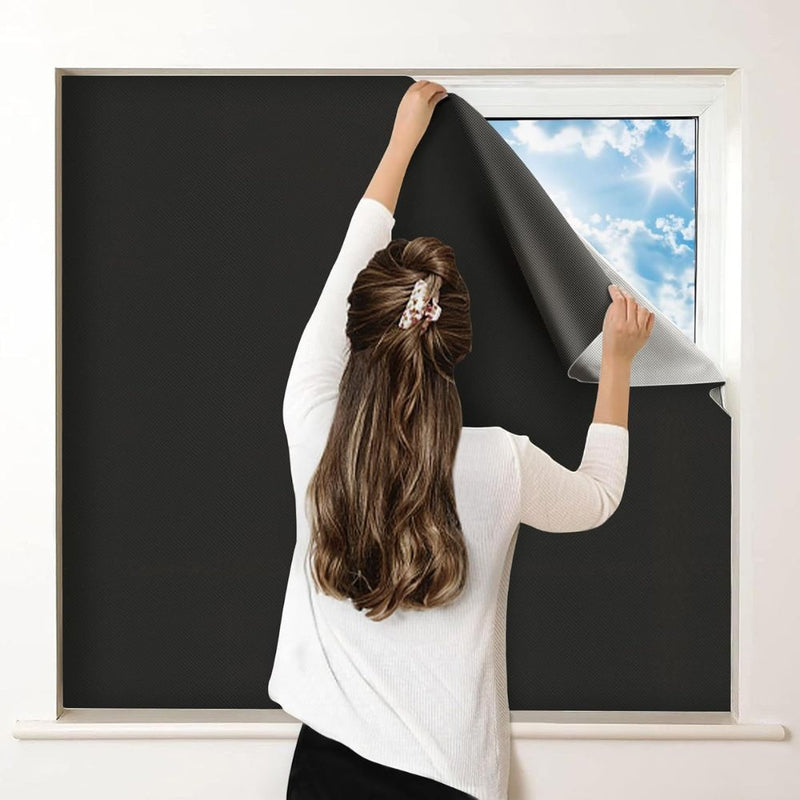 Cut-to-Size Static-Cling Blackout Window Film for Privacy
