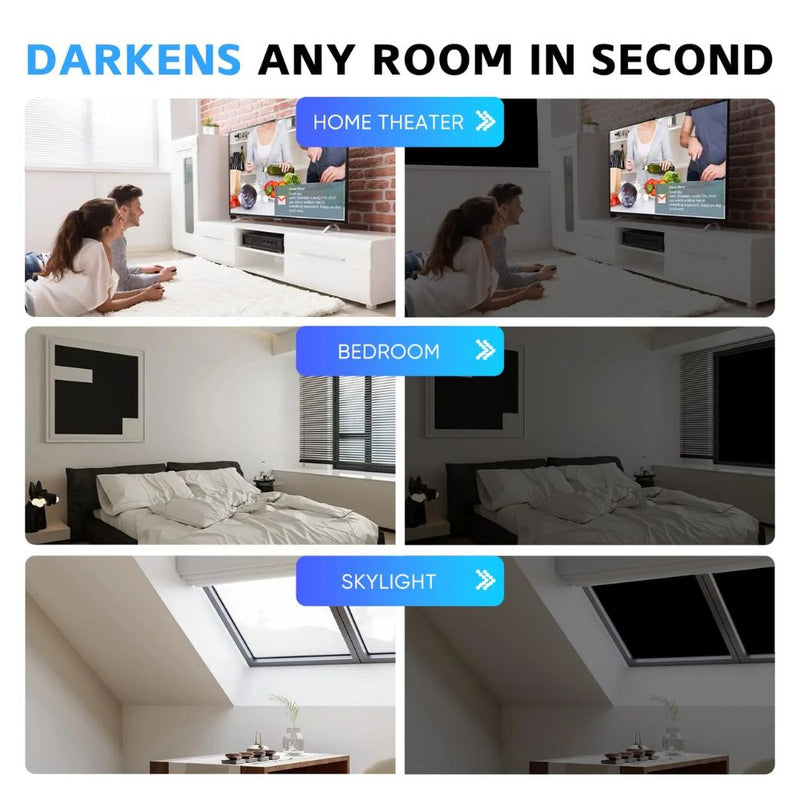 Cut-to-Size Static-Cling Blackout Window Film for Privacy
