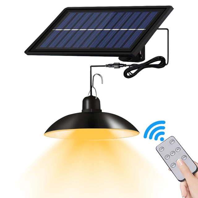 Solar Motion Sensor Hanging Light with Remote Control