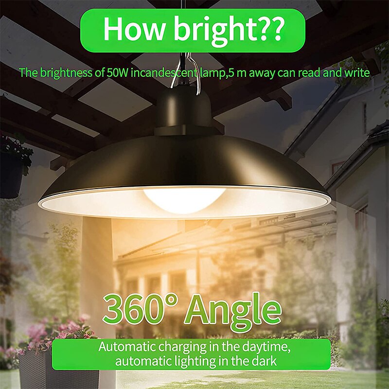 Solar Motion Sensor Hanging Light with Remote Control