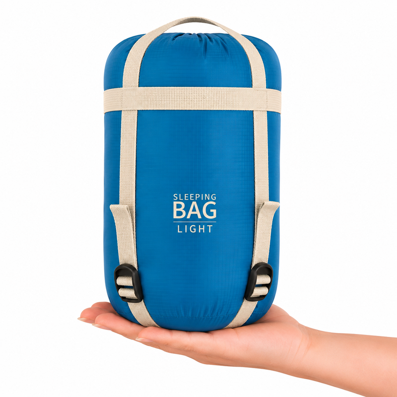 Lightweight Adult Sleeping Bag with Two-Way Zip and Compression Sack
