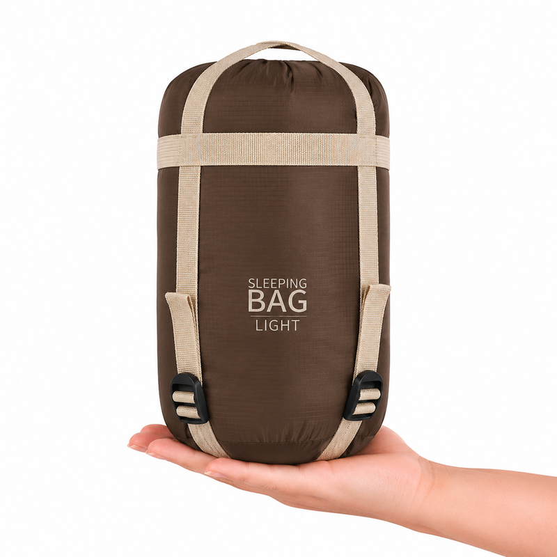Lightweight Adult Sleeping Bag with Two-Way Zip and Compression Sack