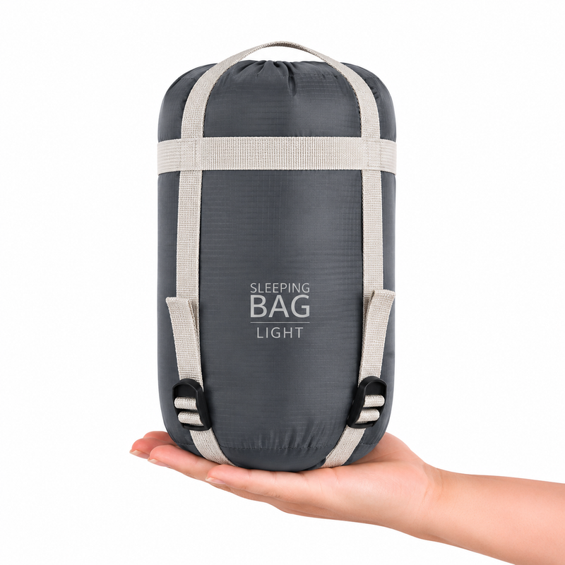 Lightweight Adult Sleeping Bag with Two-Way Zip and Compression Sack