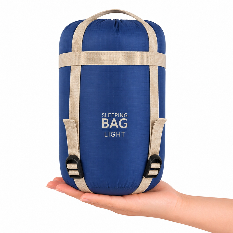 Lightweight Adult Sleeping Bag with Two-Way Zip and Compression Sack