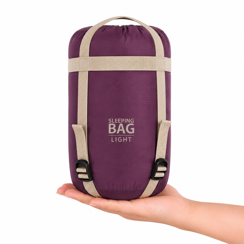 Lightweight Adult Sleeping Bag with Two-Way Zip and Compression Sack