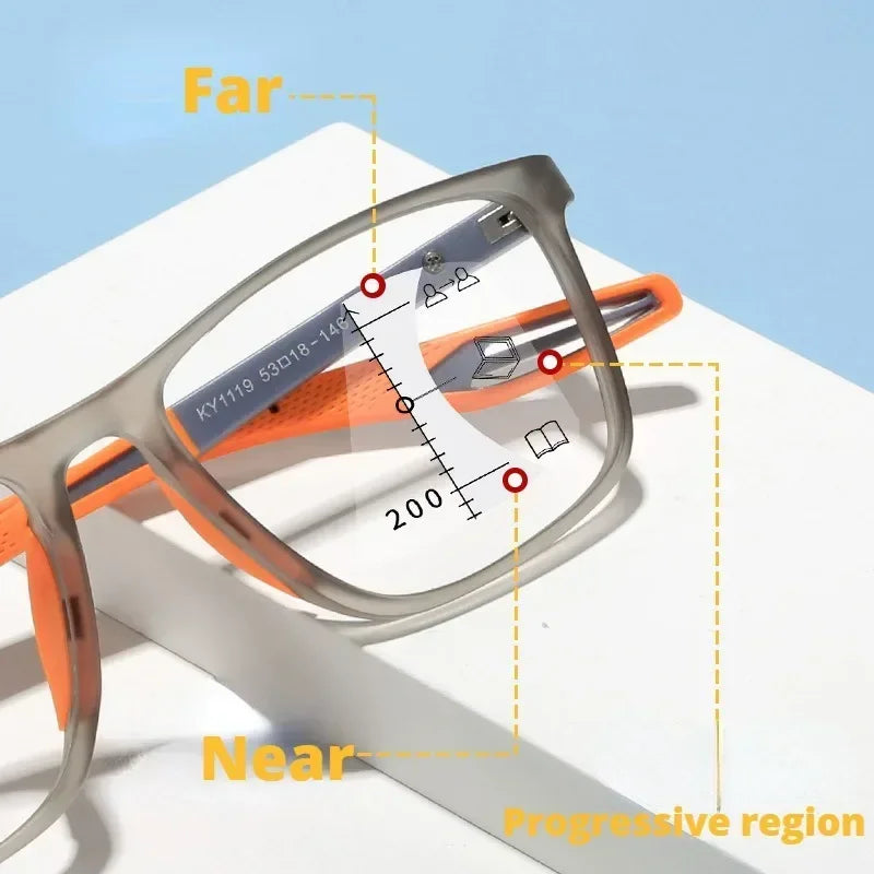 Photochromic Multifocal Reading Glasses with UV400 Protection