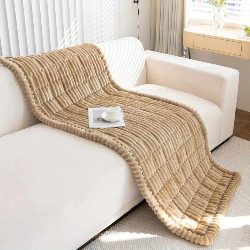 Plush Sofa Protector Mat with Fleece Texture and Non-Slip Backing