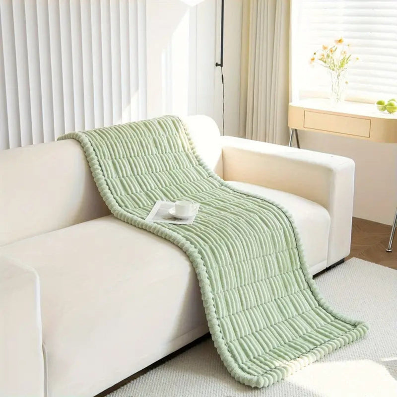 Plush Sofa Protector Mat with Fleece Texture and Non-Slip Backing