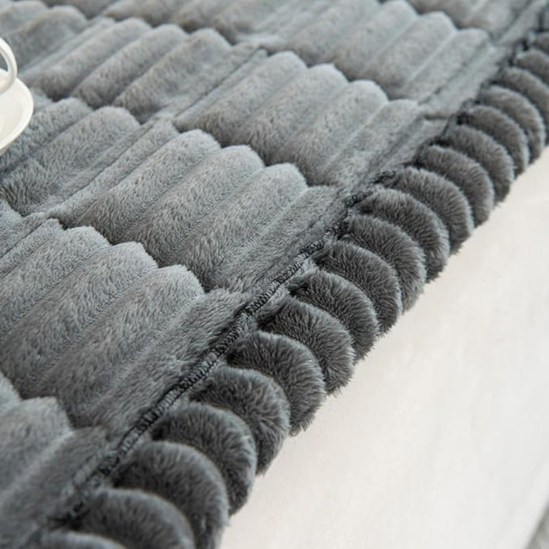 Plush Sofa Protector Mat with Fleece Texture and Non-Slip Backing