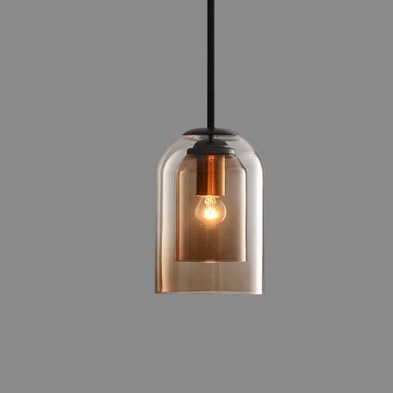 Mid-Century Double-Glass Pendant Light for Dining Spaces