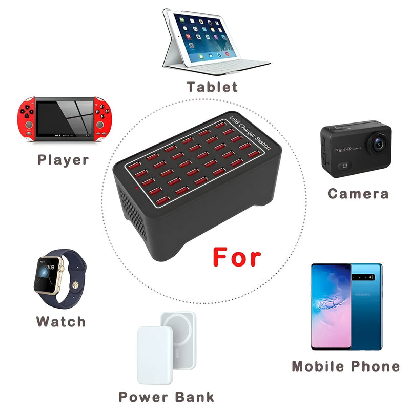 30-Port USB Charging Station