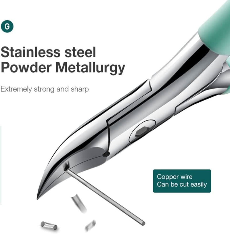 Ergonomic Toenail Clipper with Curved Cutting Edge and Anti-Splash