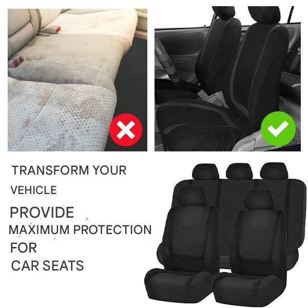Car Seat Cover Set with Washable Polyester Seat and Headrest Covers