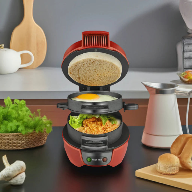 Multifunctional Electric Snack Maker with Dual Non-Stick Cooking Plates