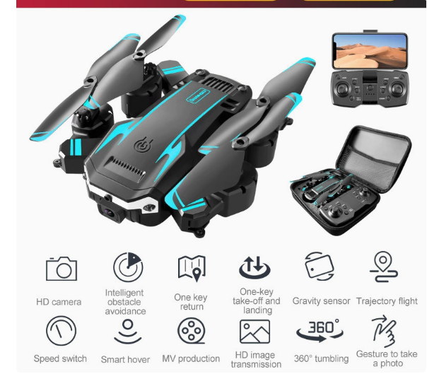 Foldable 8K Drone with Dual Camera and Obstacle Detection